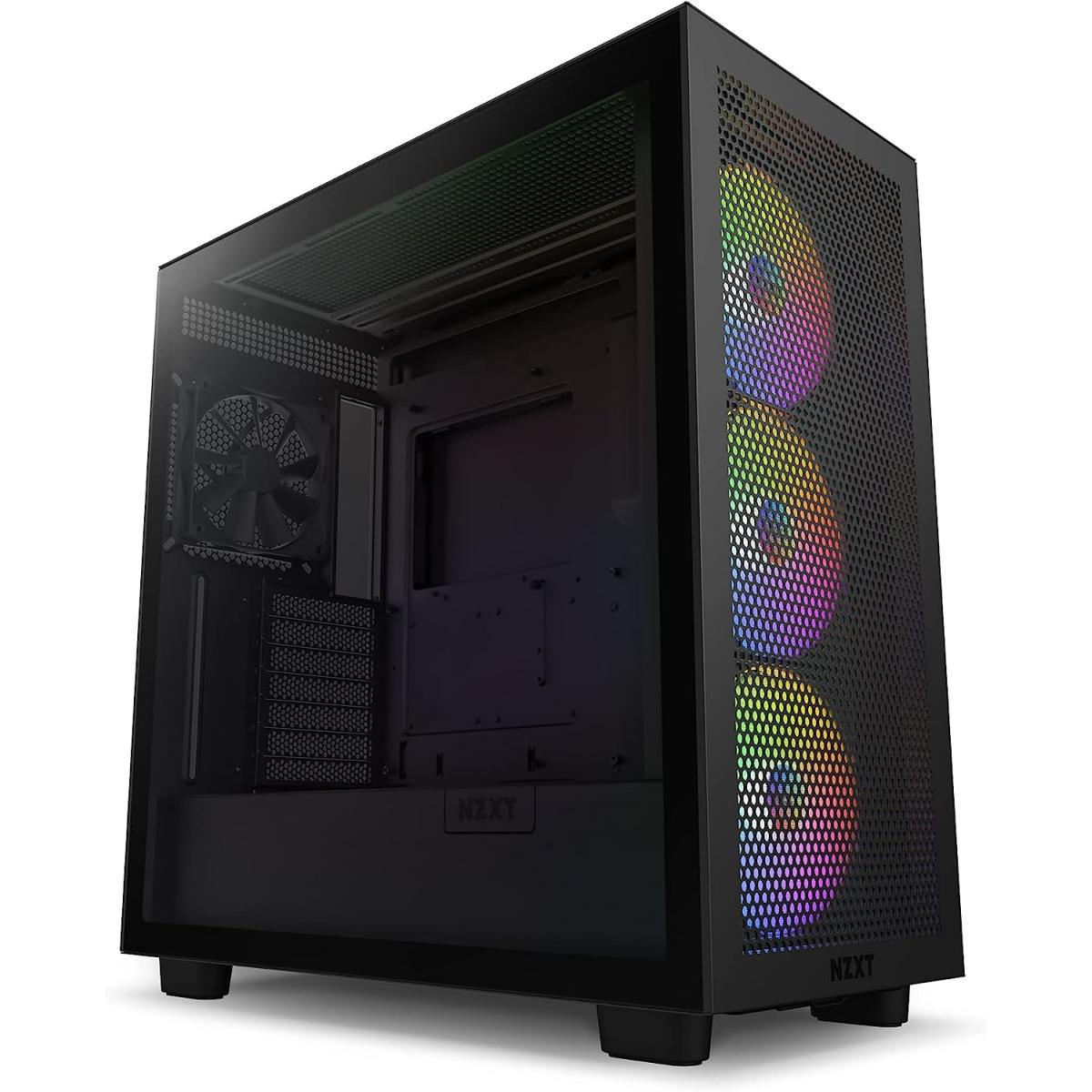 NZXT H7 Flow RGB ATX Tempered Glass Mid Tower Gaming Case NZXT H7 Flow RGB ATX Tempered Glass Mid Tower Gaming Case